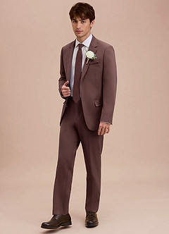 front Ethan Espresso Refined Weave Suit