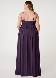 Azazie Alia Brautjungfernkleider A-Linie Plissee Chiffon Kleid Pflaume image7