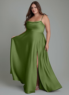 Azazie Elle Bridesmaid Dresses Juniper A-Line Pleated Stretch Satin Dress image8