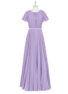 Azazie Kara Modest Bridesmaid Dresses A-Line Pleated Chiffon Floor-Length Dress image7