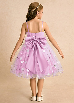 Azazie Junebug Flower Girl Dresses Candy Pink Ball-Gown Spaghetti Strap Tulle Dress image1