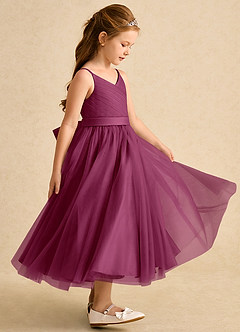 Azazie Patootie vestidos de niña de las flores Vestido de Mora de Tul de Corte En A con Tirante Espagueti image4