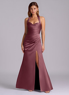 Azazie Destiny Bridesmaid Dresses Desert Rose Mermaid Sweetheart Neckline Stretch Satin Dress image4