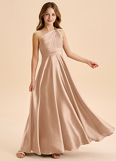 Azazie Charlize Junior Klä av A-Line i Stretch Satin Plisserad image5