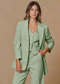 front Rowan Dusty Sage Refined Weave Performance 3-Piece Suit
