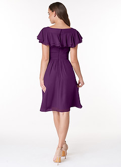 Azazie Hadley Final Sale A-Line Pleated Chiffon Knee-Length Dress image2