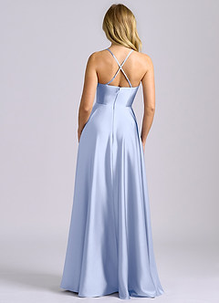 Azazie Truce Bridesmaid Dresses Ice A-Line Stretch Satin Dress image2