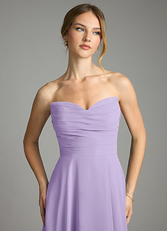 Azazie Ayla Abiti da Damigella Abito A-Line in Chiffon Scollo a Cuore Lilla image4