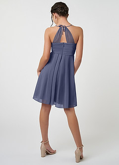 Azazie Ginny Junior Stormy A-Line Pleated Chiffon Dress image2