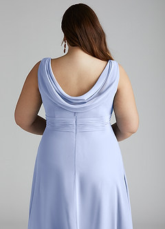 Azazie Karina Bridesmaid Dresses Ice A-Line Pleated Chiffon Dress image15