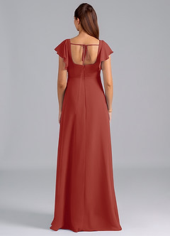 Azazie Bondi Abiti da damigella d'onore premaman Abito A-Line Increspato Chiffon Floor-Length image2