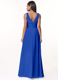 Azazie Julianna Bridesmaid Dresses Royal Blue A-Line Chiffon Dress image2