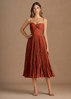 Annie Auburn Pleated Midi Dress image4