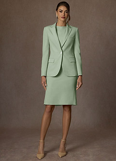 front Kennedy Dusty Sage Structured Stretch Jacket and Dress Suit Set