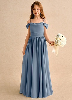 Azazie Shia Girls Formal Flower Girl Dresses Twilight A-Line Off the Shoulder Chiffon Dress image4