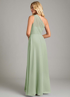 Azazie Phaedra Jurken voor bruidsmeisjes Jurk van Chiffon met A-Lijn One-Shoulder Stoffige Salie image2