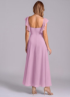 Azazie Leilani Bridesmaid Dresses Candy Pink A-Line Ruched Chiffon Dress image2