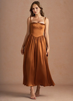 Mallory Copper Midi Dress image3