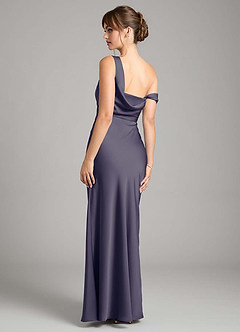 Azazie Madelyn Bridesmaid Dresses Stormy Mermaid One Shoulder Stretch Satin Convertible Dress image2