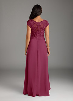 Azazie Irmeli Mother of the Bride Dresses Mulberry A-Line Lace Chiffon Dress image4