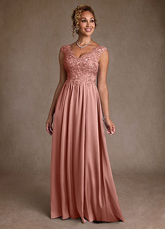 Azazie Amethyst Mère de la mariée Robes Robe Trapèze en Dentelle Rosette image1