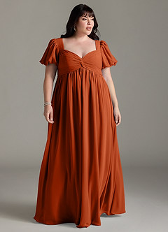 Azazie Madisynn Maternity Bridesmaid Dresses Bow Chiffon Floor-Length Dress image5