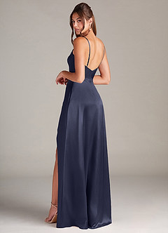 Azazie Sarella Brautjungfernkleider A-Linie Plissee Stretch-Satin Kleid Sturm image4