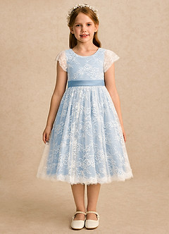 Azazie Maisie Flower Girl Klänningar Klänning A-linje i Spets image3