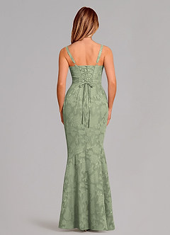 Azazie Aubrey Jurken voor bruidsmeisjes Jurk van Bloemen Burn-out met Zeemeermin Boog Agave image5