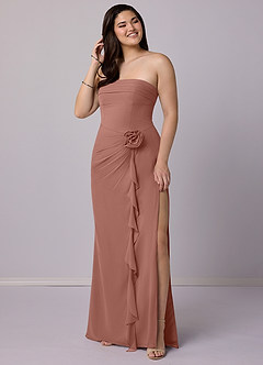 Barbie ♥ Azazie Bridesmaid Dresses Cedar Rose Sheath Strapless Chiffon Convertible Dress image7