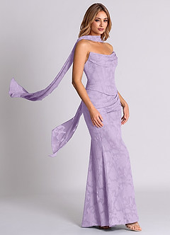 Azazie Sorrel Vestidos de madrinha de casamento Vestido Lilás de Esgotamento Floral de sereia com Espartilho image4