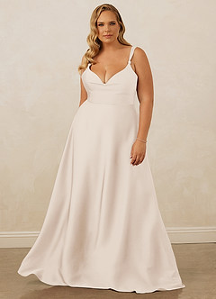 Christian Siriano Bridal for Azazie 1001 Bridesmaid Dresses White Alabaster A-Line Sweetheart Neckline Stretch Satin Dress image11
