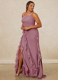 Christian Siriano Bridal for Azazie 1006 Bridesmaid Dresses Vintage Mauve Mermaid Ruched Chiffon Dress image11