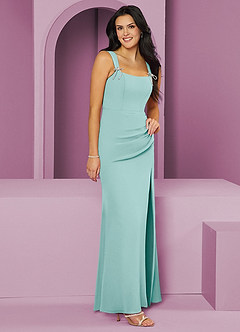 Barbie ♥ Azazie Bridesmaid Dresses Aqua Mermaid Pleated Chiffon Dress image9