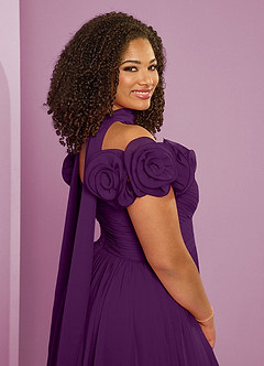 Barbie ♥ Azazie Jurken voor bruidsmeisjes Converteerbaar Jurk van Chiffon met A-Lijn Off the Shoulder Druif image11