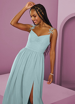 Barbie ♥ Azazie Bridesmaid Dresses Mist A-Line Pleated Chiffon Dress image11