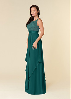 Azazie Xella Mother of the Bride Dresses Peacock A-Line Lace Chiffon Dress image2