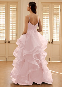 Carmencita Powder Pink A-line Ruffles Prom Dress image8