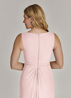 Azazie Manuella Mother of the Bride Dresses Blushing Pink A-Line V-Neck Pleated Chiffon Dress image15