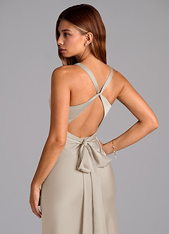 Azazie Hati Brudtärnklänningar Klä av Sjöjungfru i Stretch Satin Frost image2