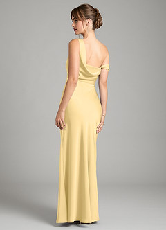 Azazie Madelyn Robes de demoiselle d'honneur Robe Sirène Convertible en Satin extensible Asymétrique Beurre image2