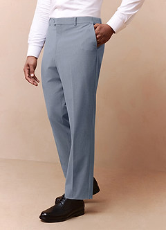front Savile Azul Claro Pantalón de vestir de mezcla de lana