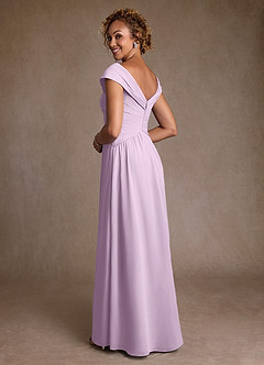 Azazie Myrtle Mother of the Bride Dresses Frosted Lilac A-Line Pleated Chiffon Dress image2