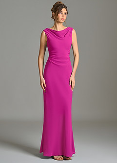Azazie Kieryn Brautjungfernkleider Meerjungfrau-Linie Plissee Chiffon Kleid Fuchsia image5