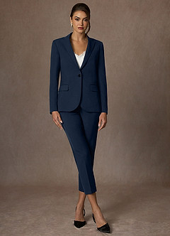 front Kennedy Dunkelmarine Strukturierter Stretch-Blazer