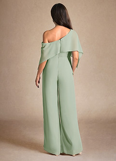 Azazie Halima vestidos de madre de la novia Vestido de Salvia Polvorienta de Gasa de Mono/Traje de pantalón con Corte Lateral image3