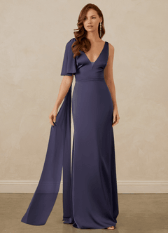 Christian Siriano Bridal for Azazie 1011 Bridesmaid Dresses Stormy Mermaid Bow Stretch Satin Dress image5