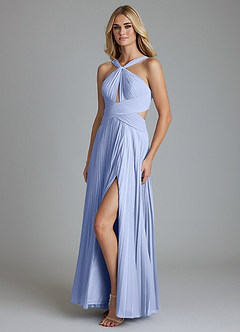 Azazie Hosanna Brautjungfernkleider A-Linie Plissee Chiffon Kleid Eis image5