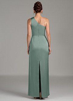Azazie Zahira Brudtärnklänningar Klänning av Tubklänning i Stretch Satin One-shoulder Silversalvia image2