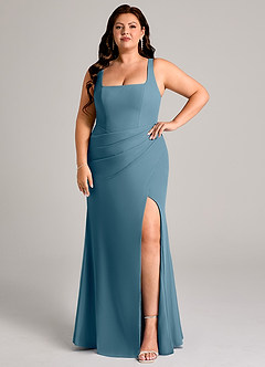 Azazie Mero Bridesmaid Dresses Bermuda Sheath Pleated Chiffon Dress image9